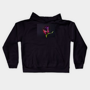 Black parrot tulip Kids Hoodie